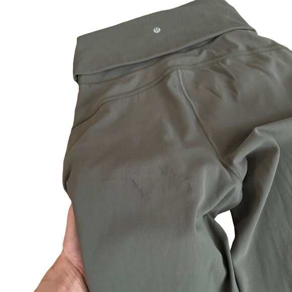 Lululemon Align Ribbed Waist Cropped‎ Pants 4 Olive Green Yoga Capri 22.5'' - Picture 2 of 8
